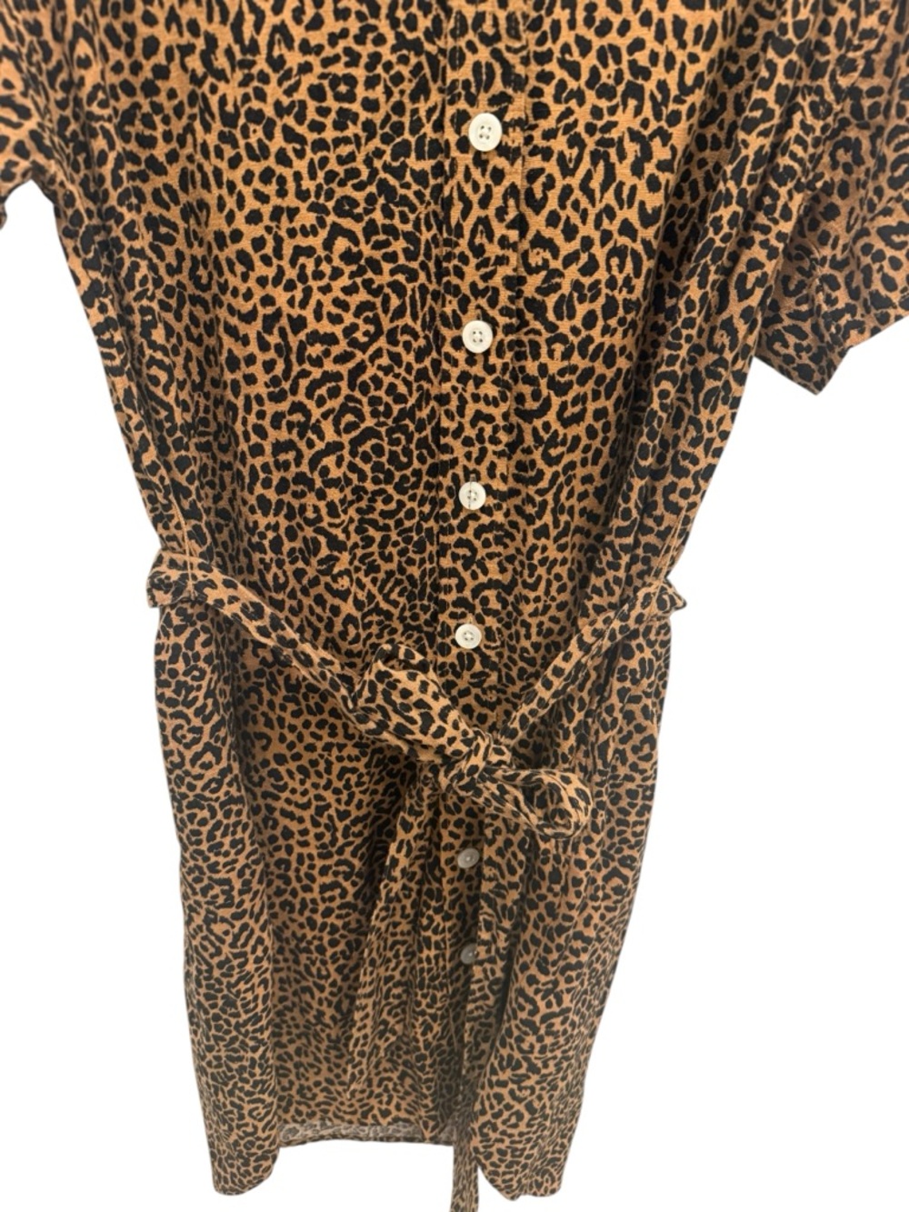 J. Crew Brown Leopard-Print Button-Front Midi Dress - Picture 6 of 7